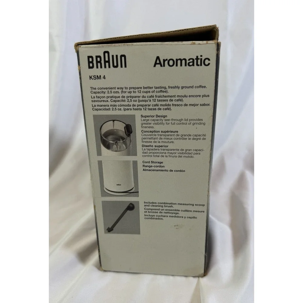 Braun Aromatic KSM4 Coffee Grinder Type 4041 w/ Box & Scoop Tested